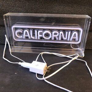 CALIFORNIA Sign Light Acrylic Box Desk Table Lamp Party Decor Electric